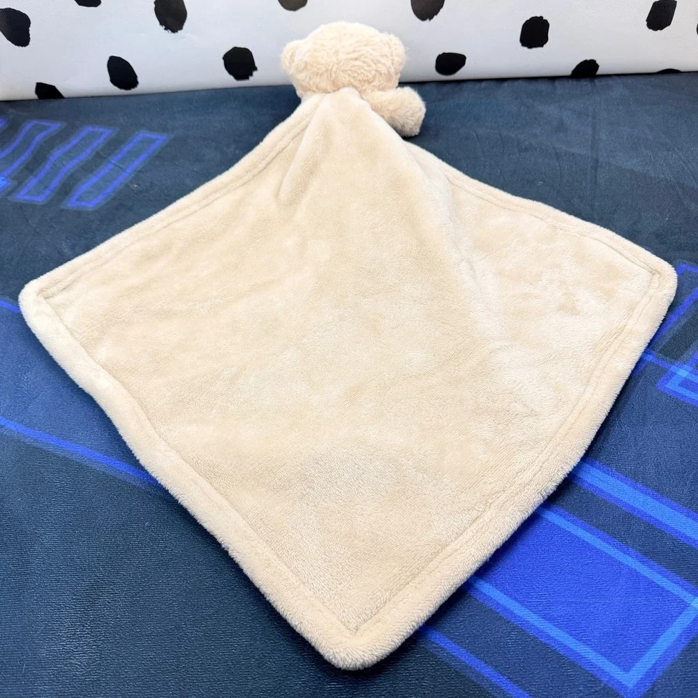 Unbranded Bear Security Blanket Baby Tan Faux Fur Plush Lovey